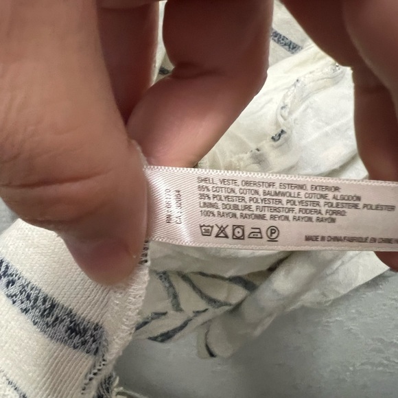 Anthropologie Saturday Sunday Striped Lace Detail Sweater with hoodie - Picture 5 of 7